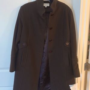 Larry Levine Women’s Brown Wool/Cashmere Pea Coat